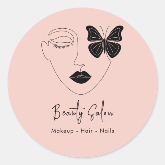 ミニマルプロフェッショナル美しいサロントレンディーピンク ラウンドシール (正面)