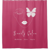 ミニマルプロフェッショナル美しいサロンホットピンク シャワーカーテン (正面)