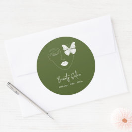 ミニマルプロフェッショナル美しいサロンモスグリーン ラウンドシール