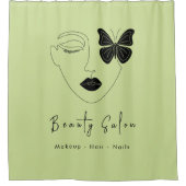 ミニマルプロフェッショナル美しいサロンライムグリーン シャワーカーテン (正面)