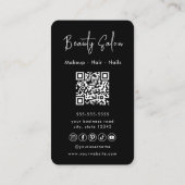 ミニマルプロフェッショナル美しいサロン名刺 エンクロージャーカード (裏面)