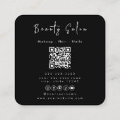 ミニマルプロフェッショナル美しいサロン名刺 エンクロージャーカード (裏面)