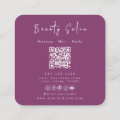 ミニマルプロフェッショナル美しいサロン名刺 エンクロージャーカード (裏面)