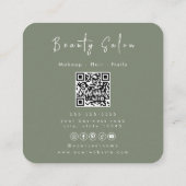 ミニマルプロフェッショナル美しいサロン名刺 スクエア名刺 (裏面)