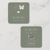 ミニマルプロフェッショナル美しいサロン名刺 スクエア名刺 (正面/裏面)