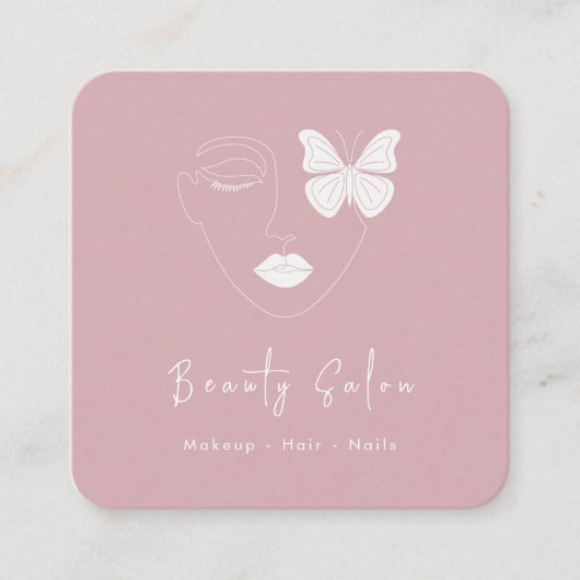 ミニマルプロフェッショナル美しいサロン名刺 スクエア名刺 (正面)