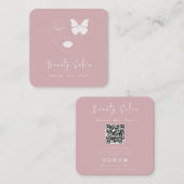 ミニマルプロフェッショナル美しいサロン名刺 スクエア名刺 (正面/裏面)