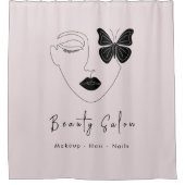 ミニマルプロフェッショナル美しいサロン赤面ピンク シャワーカーテン (正面)