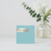 ミニマルプロフェッショナル金ゴールドフォイルシンプル スクエア名刺 (スタンド正面)