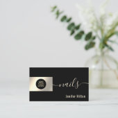 ミニマルプロフェッショナル金ゴールドフォイル爪、 ネイル事業 名刺 (スタンド正面)