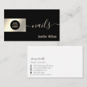 ミニマルプロフェッショナル金ゴールドフォイル爪、 ネイル事業 名刺 (正面/裏面)