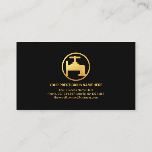 ミニマルプロフェッショナル金ゴールドライン配管機 名刺 (裏面)