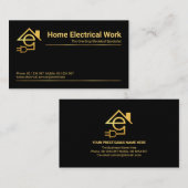 ミニマルプロフェッショナル金ゴールドライン電気 名刺 (正面/裏面)