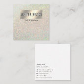 ミニマルプロフェッショナル金ゴールド箔美容師 スクエア名刺 (正面/裏面)