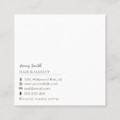 ミニマルプロフェッショナル金ゴールド箔美容師 スクエア名刺 (裏面)