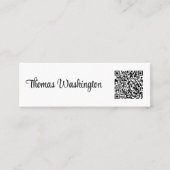 ミニマルプロフェッショナルQRコードスタイリッシュスクリプト スキニー名刺 (正面)