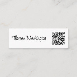 ミニマルプロフェッショナルQRコードスタイリッシュスクリプト スキニー名刺