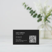 ミニマルプロフェッショナルQRコードブラック 名刺 (スタンド正面)