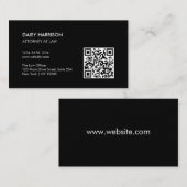 ミニマルプロフェッショナルQRコードブラック 名刺 (正面/裏面)