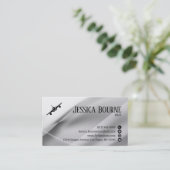 ミニマルプロフェッショナルQRコードホワイトシルバーパイロット 名刺 (スタンド正面)