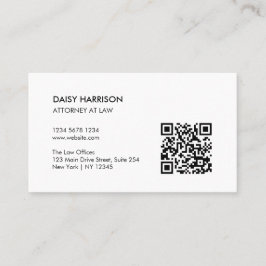 ミニマルプロフェッショナルQRコードホワイト 名刺