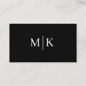 ミニマルプロフェッショナルQRコードモノグラムブラック 名刺 (正面)