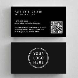 ミニマルプロフェッショナルQRコードロゴブラック 名刺