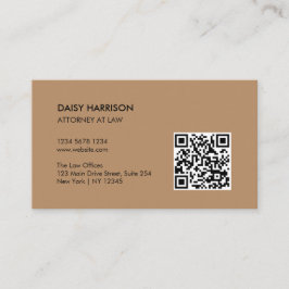 ミニマルプロフェッショナルQRコード淡い茶色 名刺