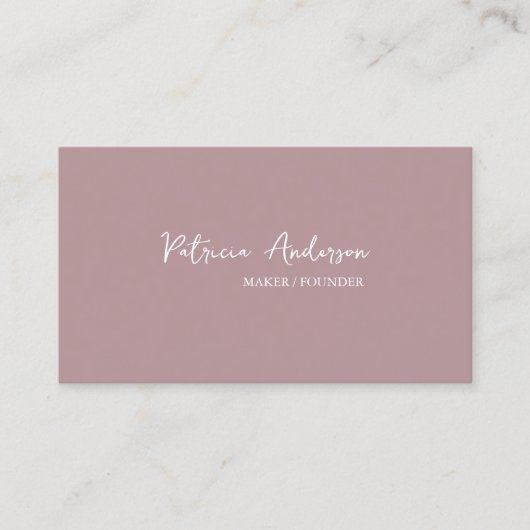 ミニマルプロフェッショナルQRコード赤面ピンク 名刺 (正面)