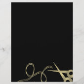 ミニマルヘアサロン価格リスト ブラック&ゴールド チラシ (裏面)