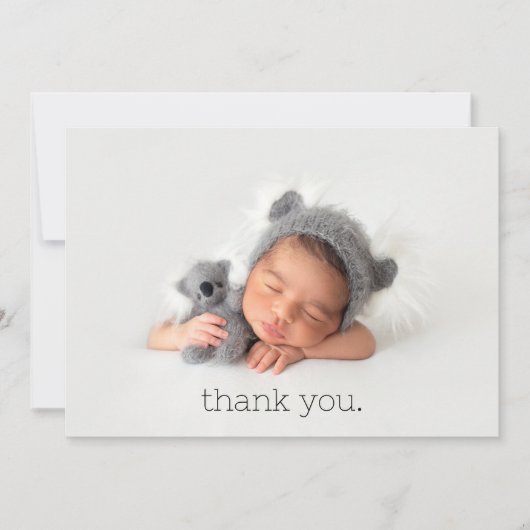 ミニマルベビーありがとうお誕生発表カード サンキューカード (正面)