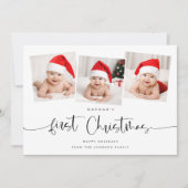 ミニマルベビーの初めてのクリスマス3写真かわいい シーズンカード (正面)
