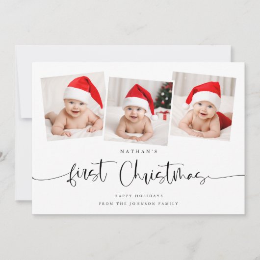 ミニマルベビーの初めてのクリスマス3写真かわいい シーズンカード