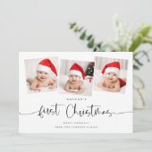 ミニマルベビーの初めてのクリスマス3写真かわいい シーズンカード (スタンド正面)