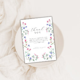 ミニマルベビーの開花ワイルドフラワーベビーシャワー サンキューカード