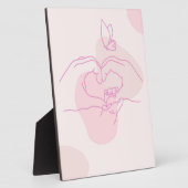 ミニマルベビーハンズラインアートと蝶 フォトプラーク (側面)