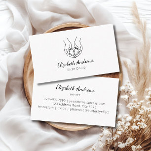 ミニマルベビーハンズロゴ – 誕生ドゥラ，助産師 名刺