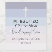 ミニマルベビーバプテスマと初年度誕生日 ワインラベル (シングルラベル)