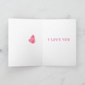 ミニマルベビーピンクハートハッピーバレンタインデー シーズンカード (内部)