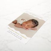 ミニマルベビーフォトシンプルー導入波端 箔招待状 (回転した状態)