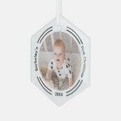 ミニマルベビーフォト初めてのクリスマス ガラスオーナメント (正面左)
