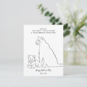 ミニマルベビーライオンラインアートマザーズデイカード (スタンド正面)