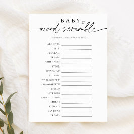 ミニマルベビーワードスクランブルゲーム 招待状