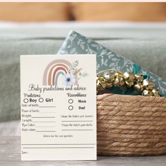 ミニマルベビー予測とベビーアドバイスゲーム ポストカード
