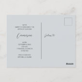 ミニマルベビー写真の誕生発表 ポストカード (裏面)