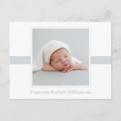 ミニマルベビー写真の誕生発表 ポストカード (正面)