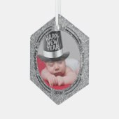 ミニマルベビー写真初新年 ガラスオーナメント (正面左)