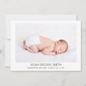ミニマルベビー写真誕生 案内状 (正面)
