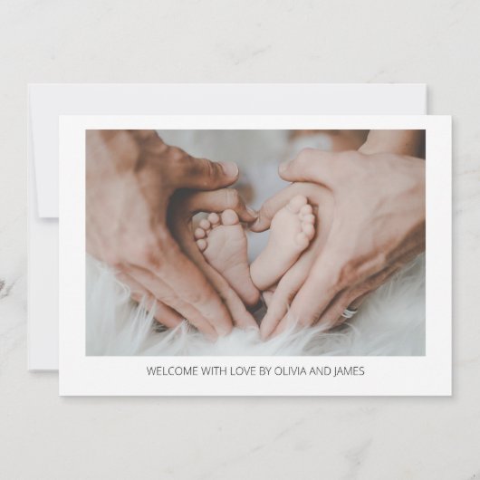 ミニマルベビー写真誕生 案内状 (裏面)