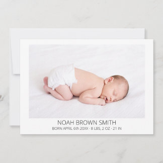 ミニマルベビー写真誕生 案内状